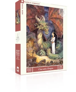 New York Puzzle Whimsical | Fantasy & Space Travel | Chat with a Dragon 500 Piece Jigsaw Puzzle