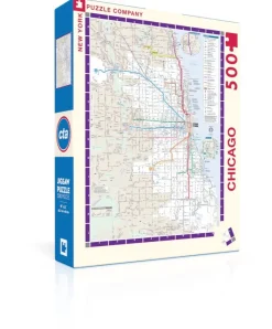 New York Puzzle Travel, Maps & Cities | Chicago Transit Map 500 Piece Jigsaw Puzzle