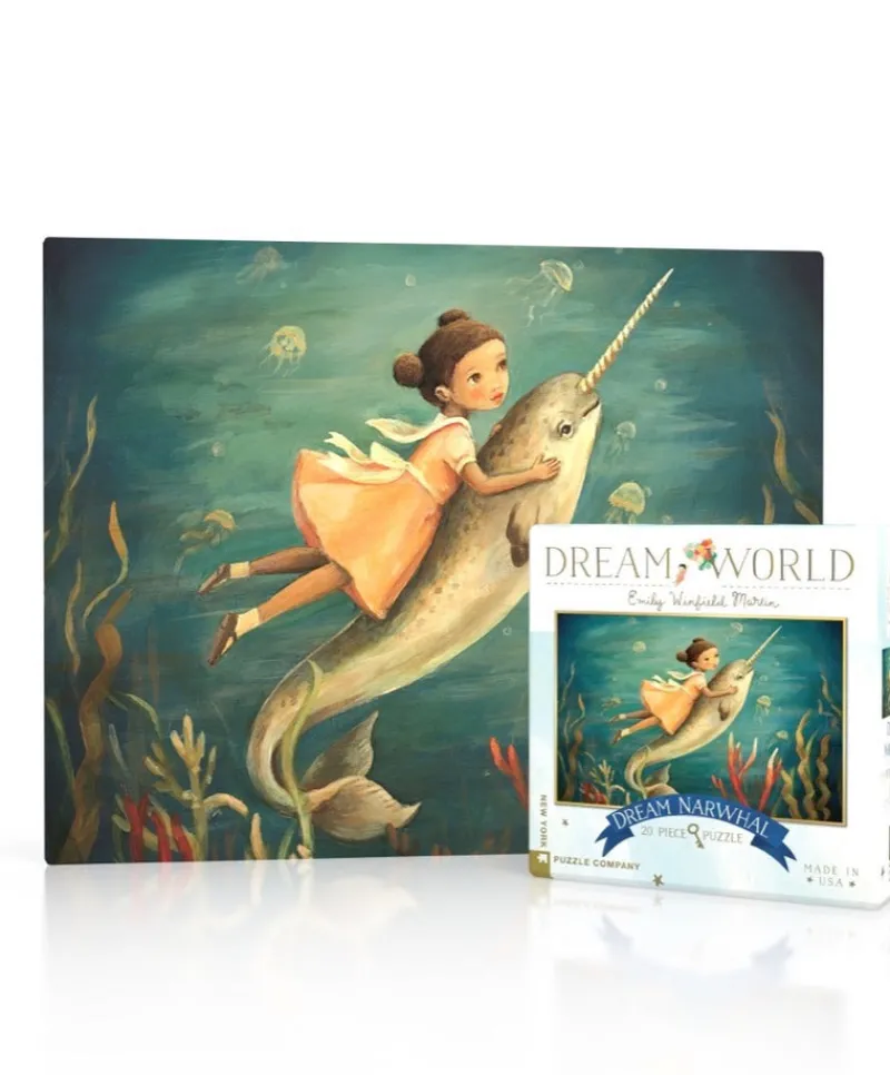 New York Puzzle Whimsical | Nautical, Coastal & Ocean Life | Dream Narwhal Mini 20 Piece Mini Puzzle