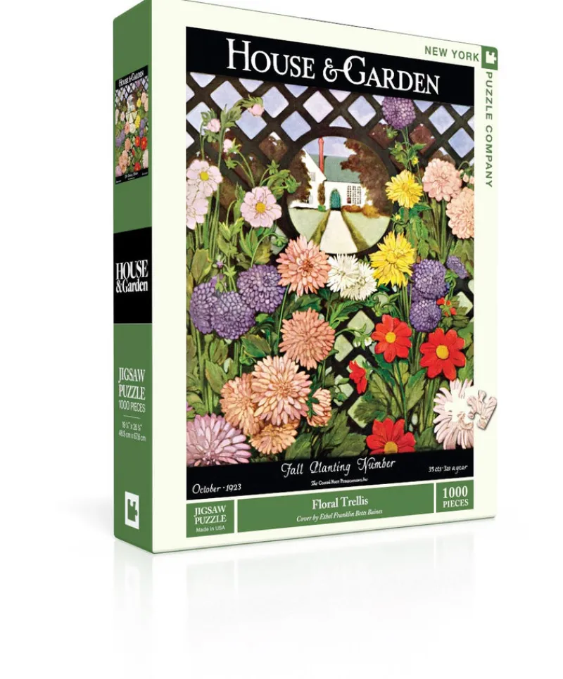 New York Puzzle Fall, Halloween & Thanksgiving | Botanical, Garden & Farm | Floral Trellis 1000 Piece Jigsaw Puzzle