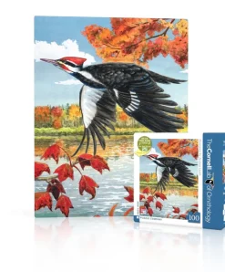 New York Puzzle Fall, Halloween & Thanksgiving | Birds & Wildlife | Pileated Woodpecker Mini 100 Piece Mini Puzzle