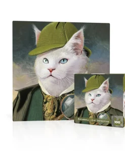 New York Puzzle Pets | Fantasy & Space Travel | Snowball - Cat Detective Mini 100 Piece Mini Puzzle